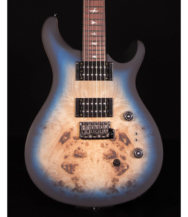 PRS SE Limited "Exotic" Custom 24-08 Poplar Burl, Lake Blue Midnight Burst
