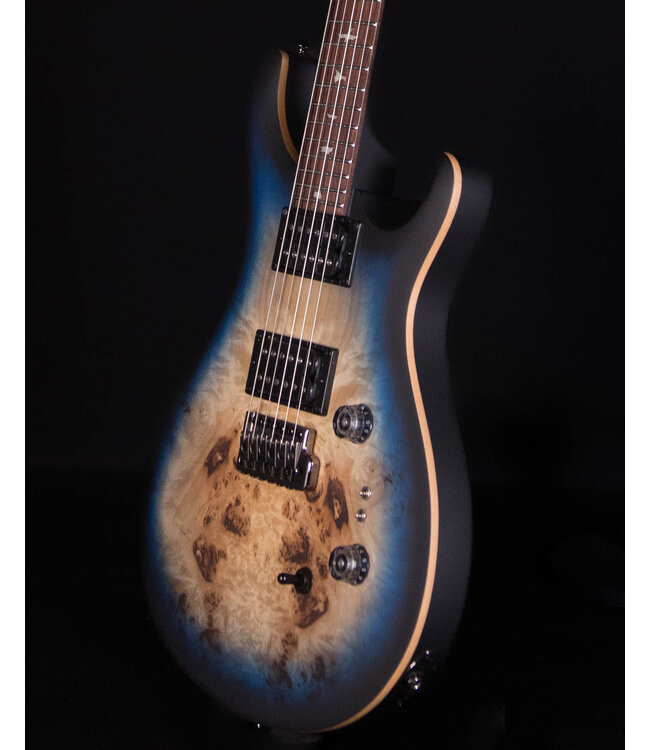 PRS SE Limited "Exotic" Custom 24-08 Poplar Burl, Lake Blue Midnight Burst