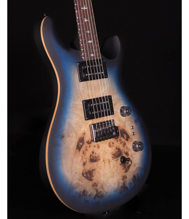 PRS SE Limited "Exotic" Custom 24-08 Poplar Burl, Lake Blue Midnight Burst