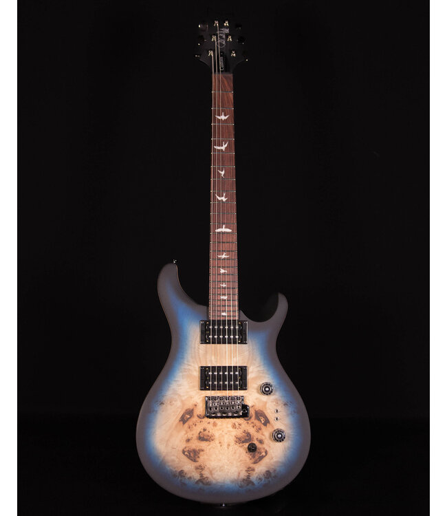 PRS SE Limited "Exotic" Custom 24-08 Poplar Burl, Lake Blue Midnight Burst