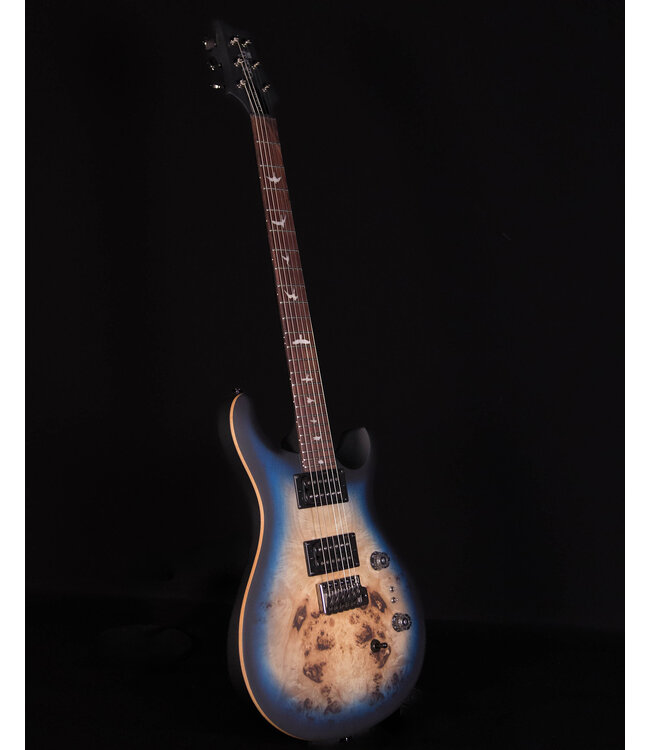 PRS SE Limited "Exotic" Custom 24-08 Poplar Burl, Lake Blue Midnight Burst