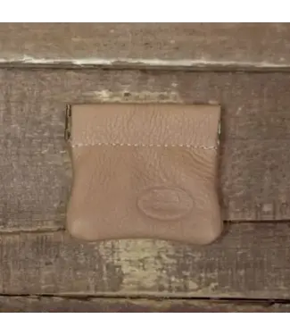 John Pearse John Pearse Leather Mini Squeeze Pouch, 2-1/2"x2-3/4",  Mocha