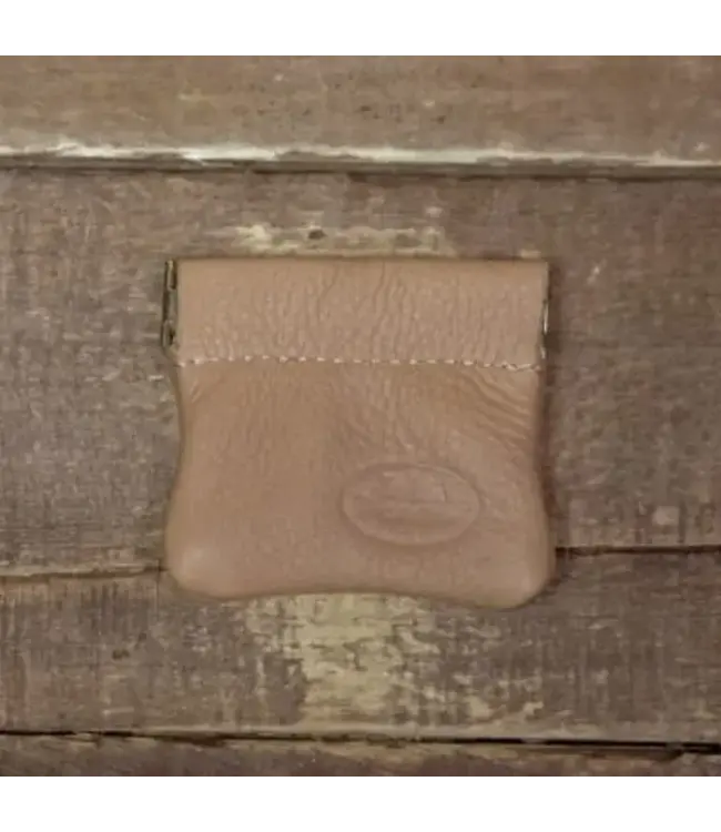 John Pearse Leather Mini Squeeze Pouch, 2-1/2"x2-3/4",  Mocha