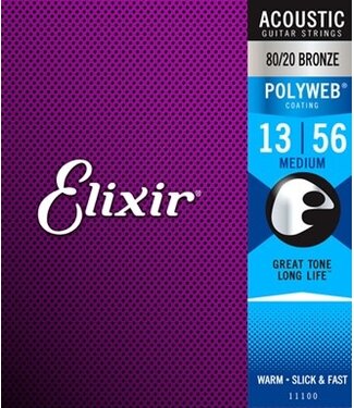 Elixir Elixir Polyweb Acoustic 80/20 Bronze Strings, Medium 13-56