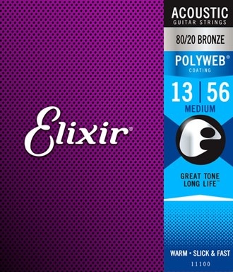 Elixir Polyweb Acoustic Medium Guage 13-56 - Sims Music