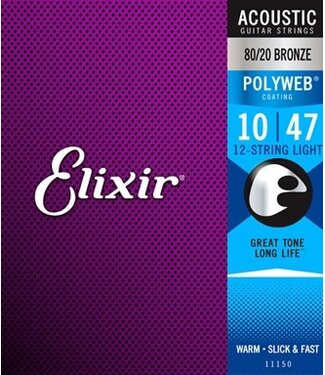 Elixir Elixir Polyweb Acoustic 80/20 Bronze 12-String Set, Light 10-47