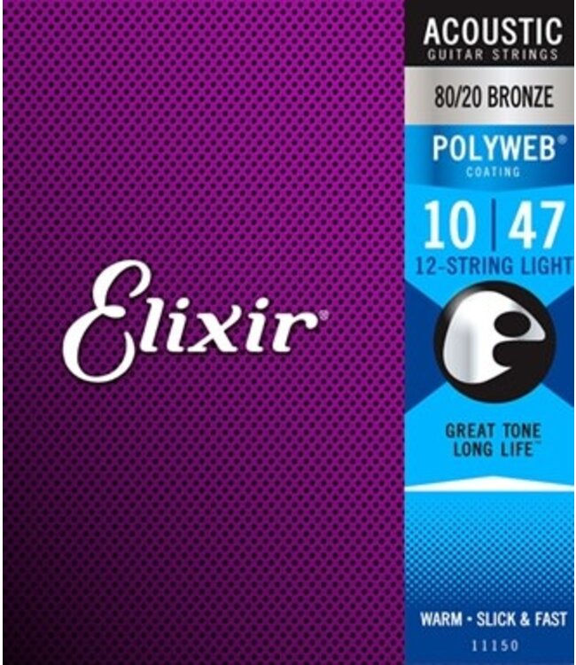 Elixir Elixir Polyweb Acoustic 80/20 Bronze 12-String Set, Light 10-47