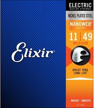 Elixir Eilxir Nanoweb Electric Guitar Strings, Medium 11-49