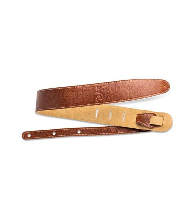 Taylor 2.5" Leather Strap with Suede Back, Medium Brown
