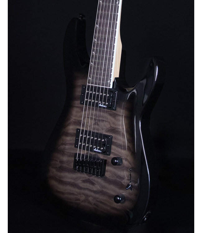 Jackson JS Dinky Arch Top JS22Q-7 DKA HT, Amaranth FB, Transparent Black Burst