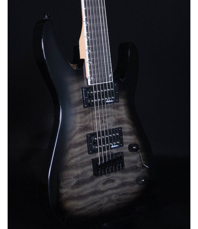 Jackson JS Dinky Arch Top JS22Q-7 DKA HT, Amaranth FB, Transparent Black Burst