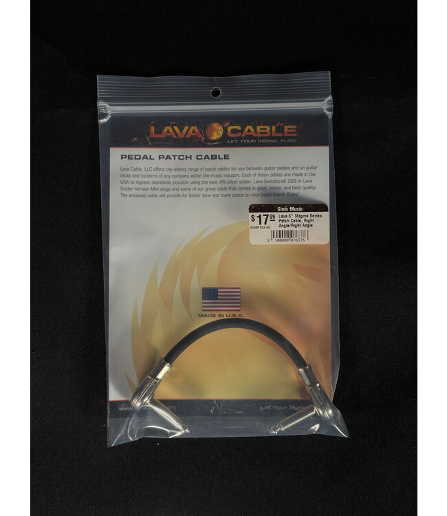 Lava 6" Magma Series Patch Cable, Right Angle/Right Angle