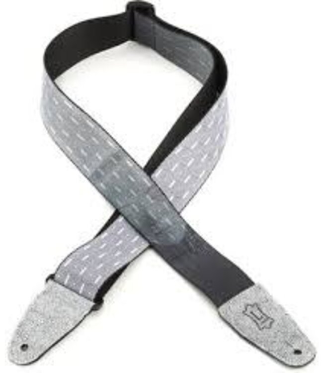 Levy's 2" Black and White Robot Optical Illusion Print Guitar Strap