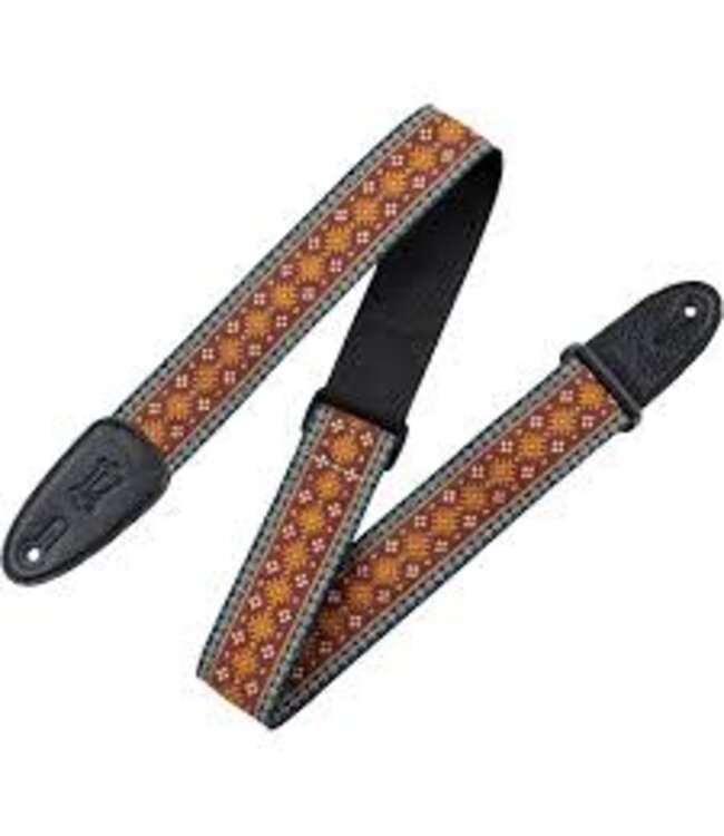 Levy's 2" Red Aztec Hootenanny Jacquard Weave Guitar Strap