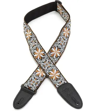 Levy's Levy's 2" 60's Hootenanny Brown and White Jacquard Weave Guitar Strap