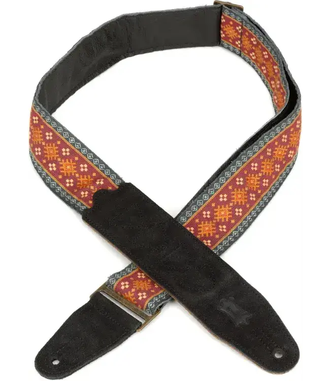 Levy's 2" 60's Hootenanny Red Aztec Jacquard Weave Guitar Strap