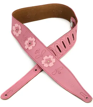 Levy's Levy's 2.5" Primrose Pink Leather Strap with Flower Appliques
