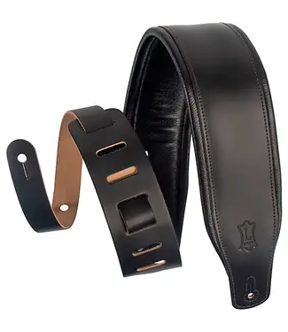 Levy's Levy's 3" Top Grain Leather Guitar Strap, Black