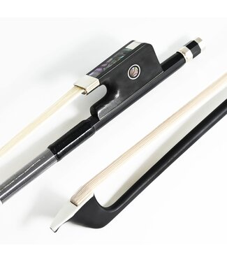 Glasser Synthetic 1/2 Size Student Viola Bow, Ebony Frog
