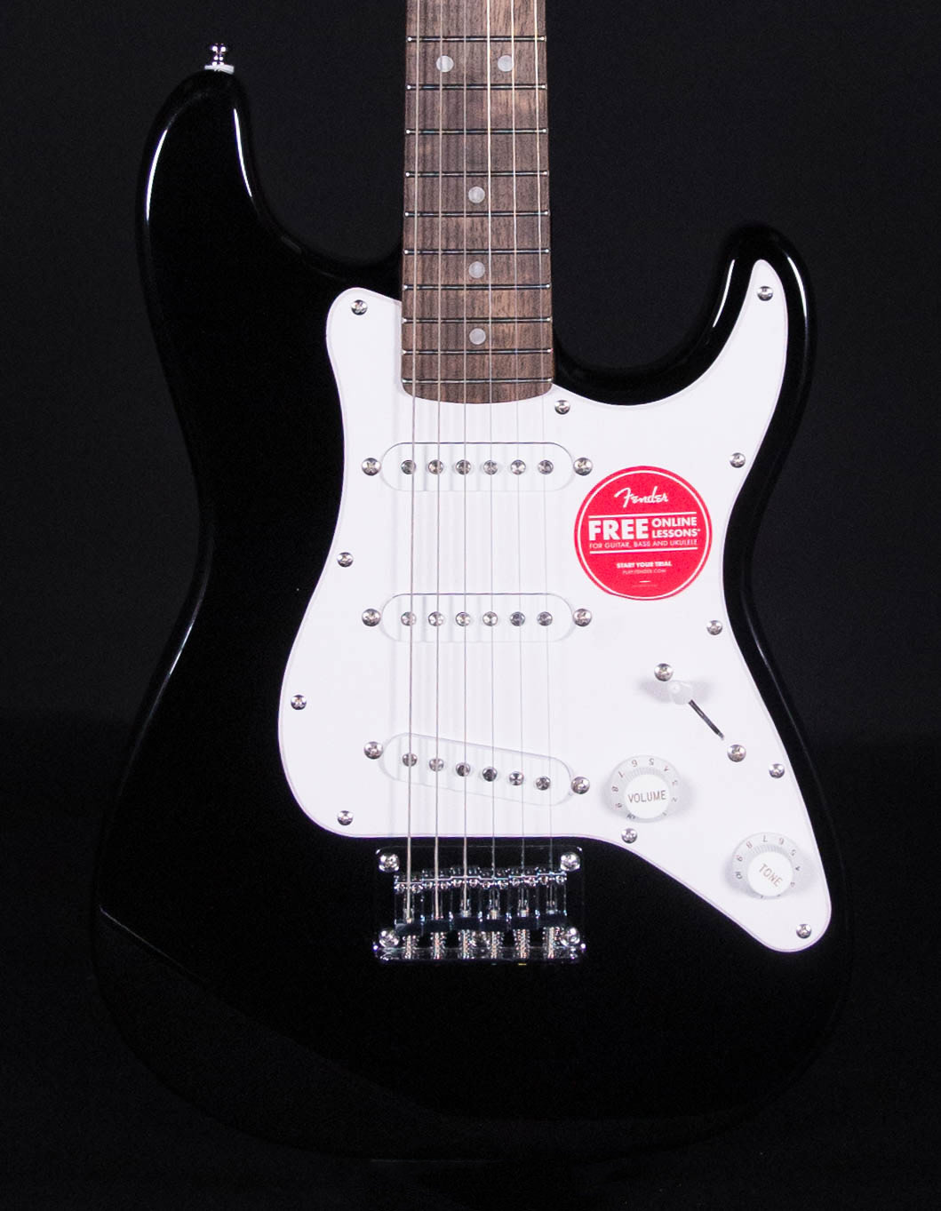 Black Squier Mini Strat Electric Guitar - Laurel Fingerboard