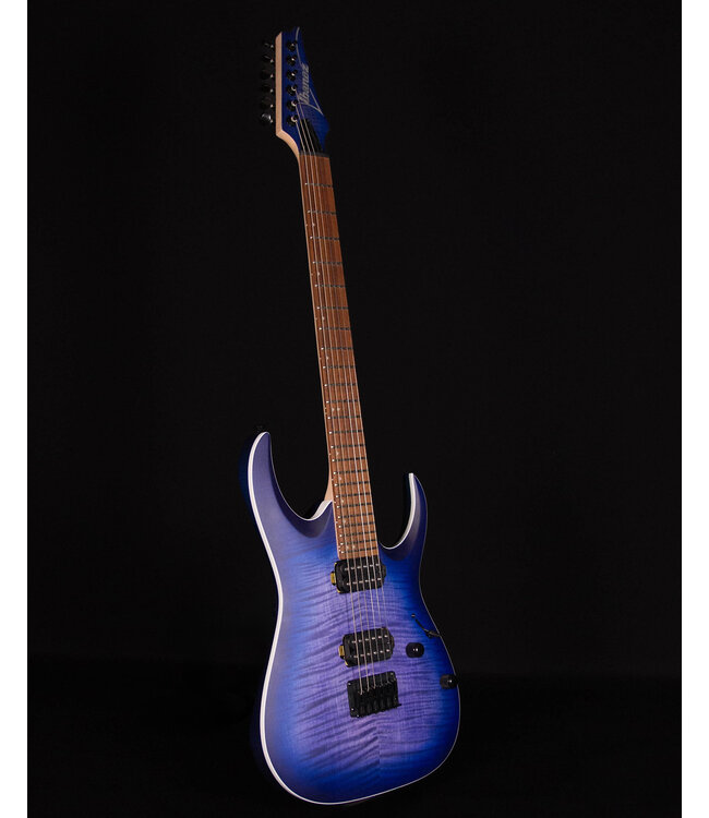Ibanez RGA42 Flame Maple Top, Mahogany Electric Guitar, Blue Lagoon Burst Flat