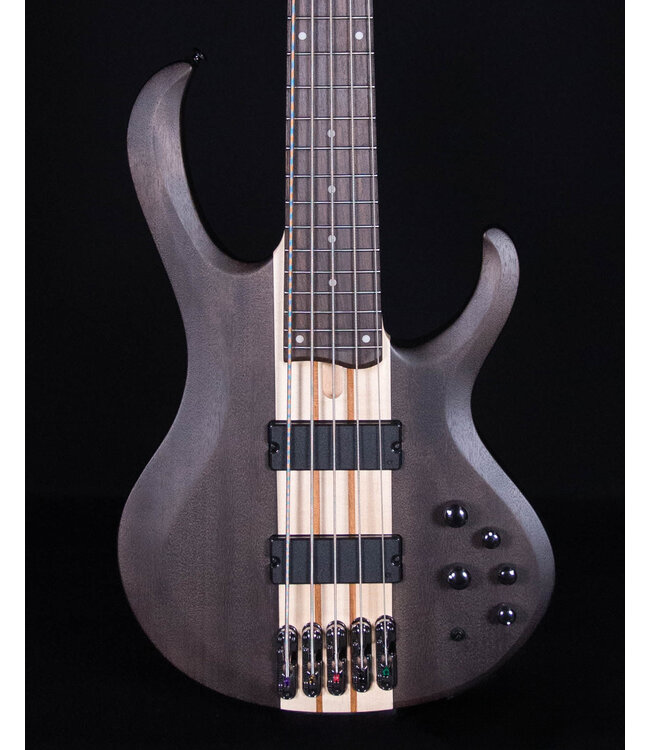 Ibanez BTB605 5-String Electric Bass, Transparent Gray Flat