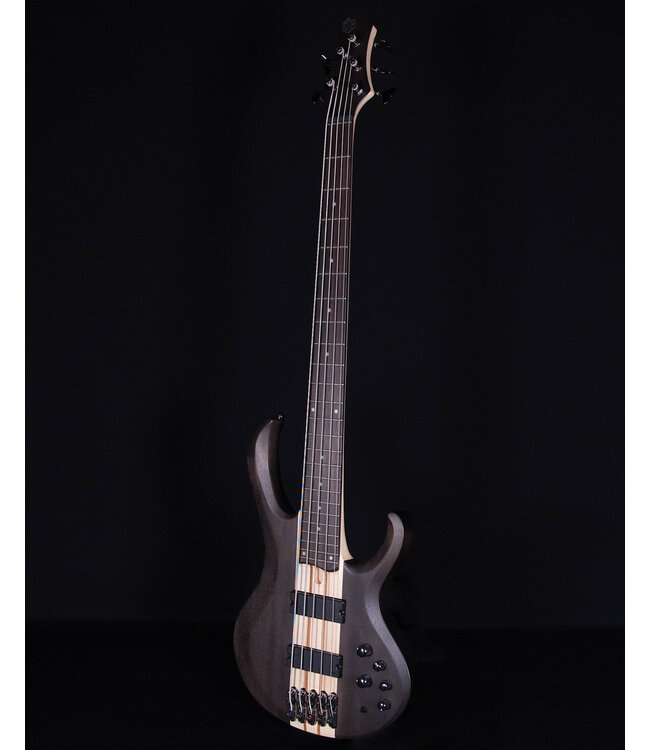 Ibanez BTB605 5-String Electric Bass, Transparent Gray Flat