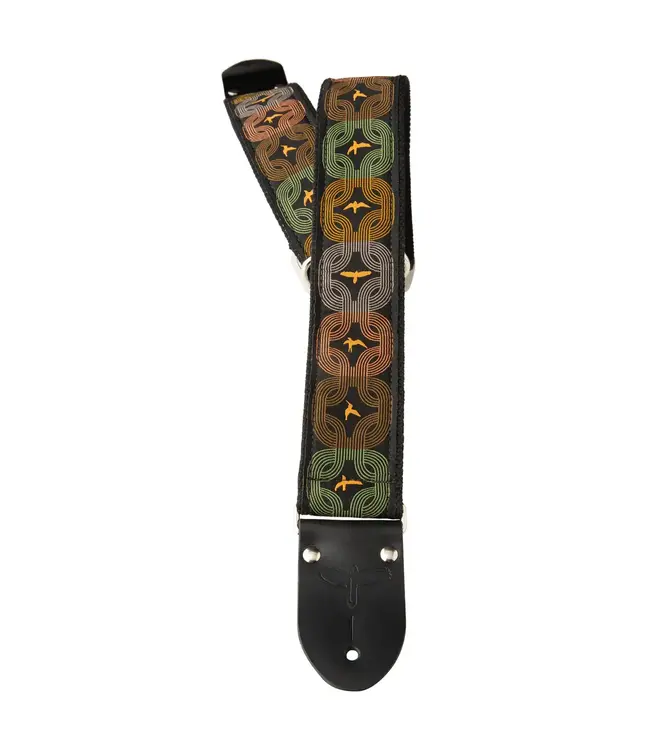 PRS 2” PRS Deluxe Retro Strap, Orange Birds, Custom Jacquard