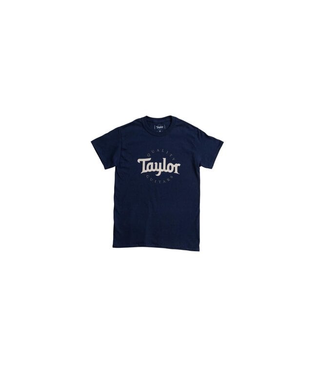 Taylor Taylor Mens Classic 2-Color T-Shirt, Navy with Grey Logo, X-Large