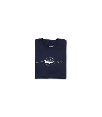 Taylor Taylor Mens Classic 2-Color T-Shirt, Navy with Grey Logo, Large