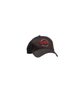 Taylor Taylor Black Cap, Red/White Emblem - One Size Fits All