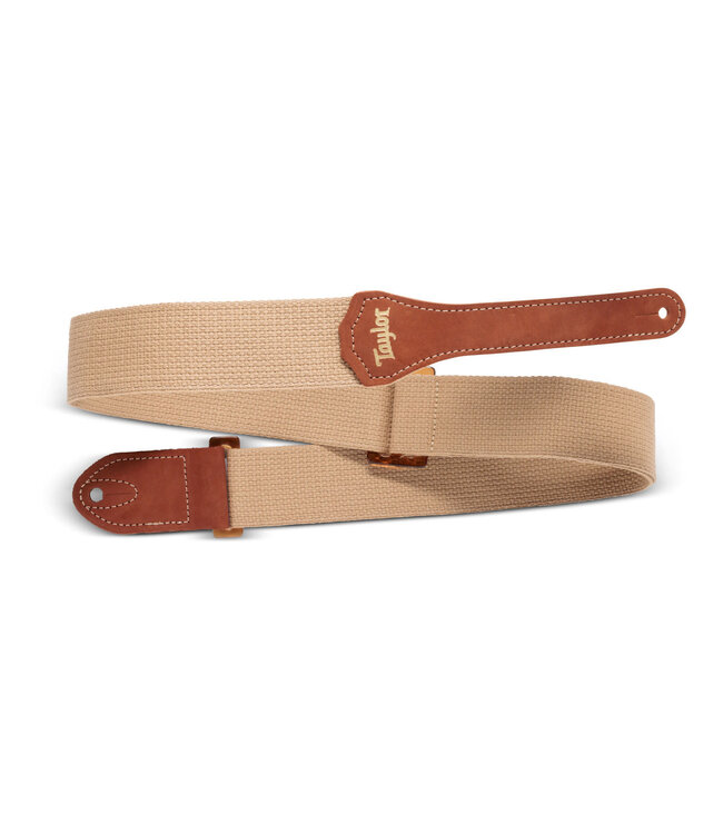 Taylor 2" GS Mini Cotton Strap, Tan with Amber Buckle