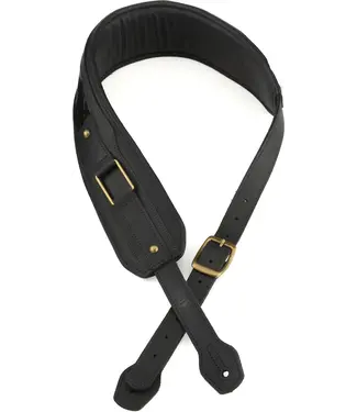 Levy's Levy's 3" Apex Black Leather Guitar Strap With Padding And Hardware
