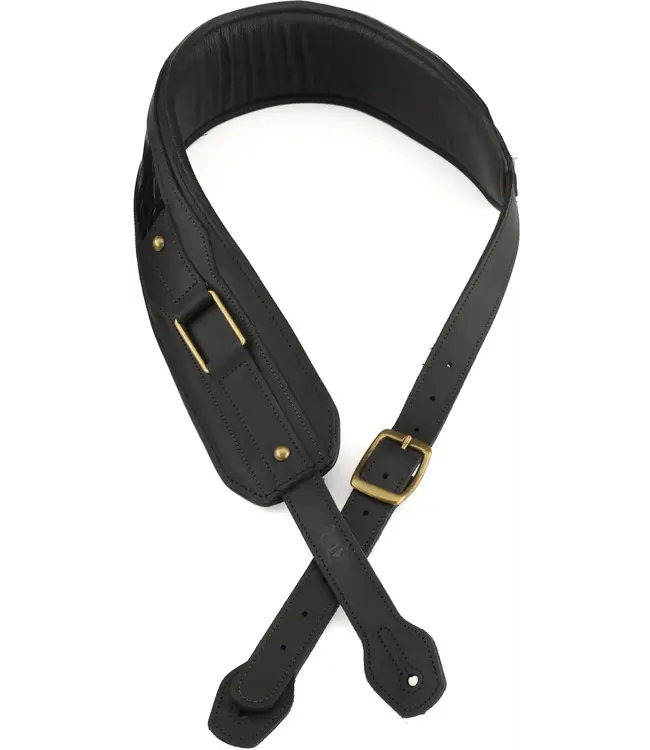 Levy's 3" Apex Black Leather Guitar Strap With Padding And Hardware