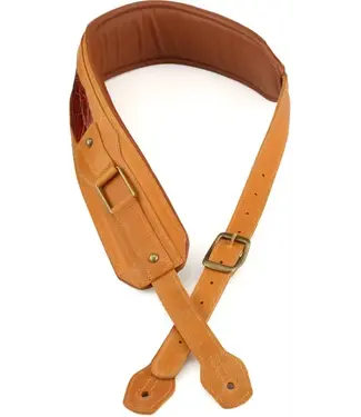 Levy's Levy's 3" Apex Tan Leather Guitar Strap with Padding and Hardware