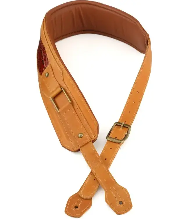 Levy's 3" Apex Tan Leather Guitar Strap with Padding and Hardware