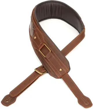 Levy's Levy's 3" Apex Brown Leather Guitar Strap With Padding And Hardware