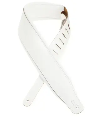Levy's Levy's 3" Wide Top Grain Leather Guitar Strap - White
