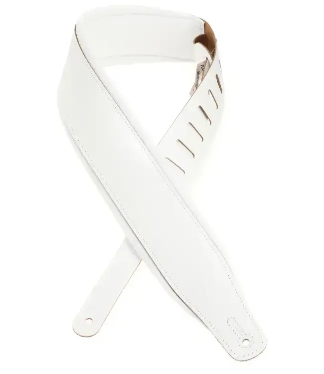 Levy's 3" Top Grain Leather Guitar Strap - White