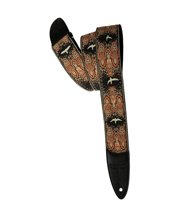 PRS 2" Custom Jacquard Birds Fleur Strap, Peach