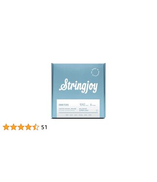 Stringjoy Stringjoy Orbiters Coated Nickel Wound Electric Guitar Strings, Balanced Super Light Gauge (9-42)