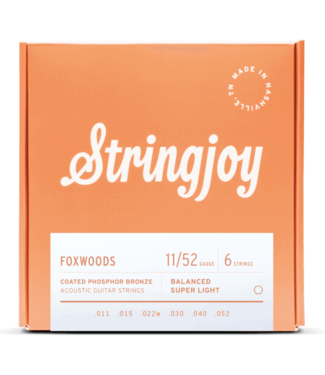 Stringjoy Stringjoy Foxwoods Coated Phosphor Bronze Acoustic Guitar Strings, Super Light Gauge (11-52)