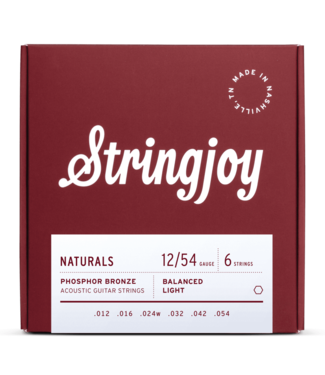 Stringjoy Stringjoy Naturals Phosphor Bronze Acoustic Guitar Strings, Light Gauge (12-54)