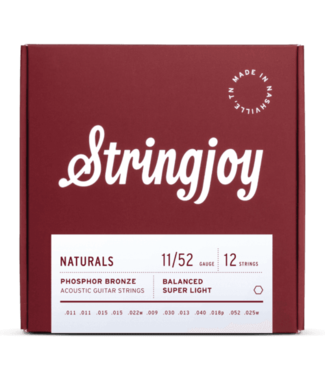 Stringjoy Stringjoy Naturals Phosphor Bronze Acoustic Guitar Strings, Super Light Gauge (11-52)