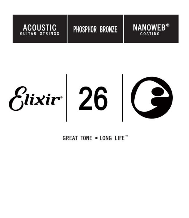 Elixir Elixir Single .026 Acoustic Phosphor Bronze  String with NANOWEB Coating