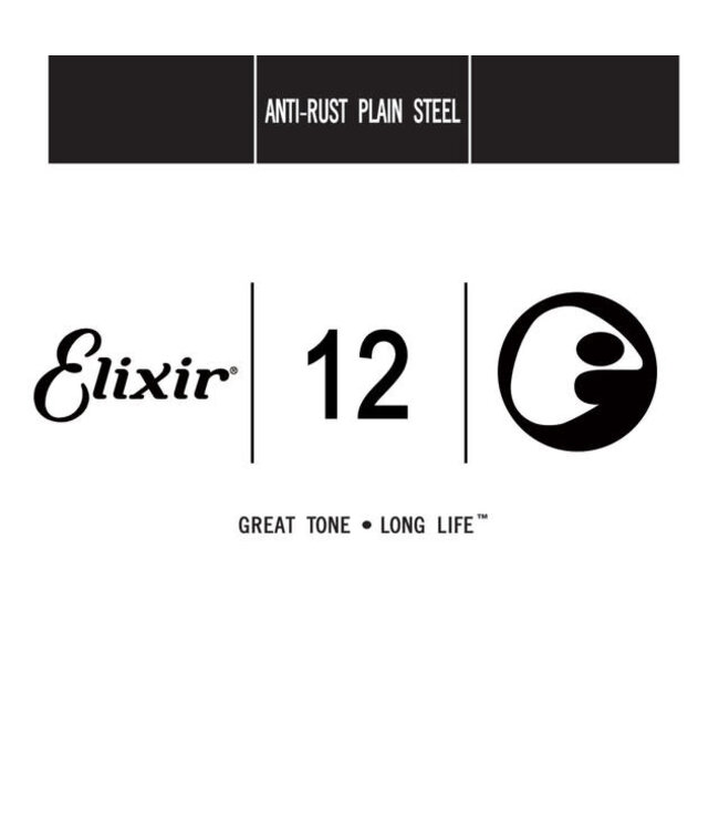 Elixir Single .012 Anti-Rust Plain Steel String