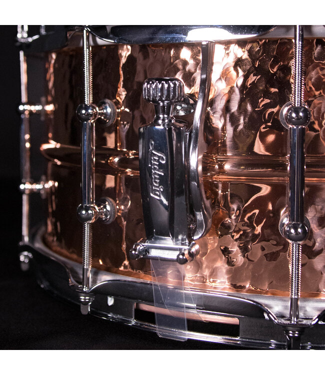 Ludwig 14" x 6.5" Hammered Smooth Copper-Phonic Snare Drum, Tube Lugs