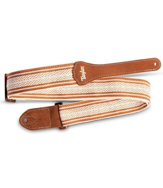 Taylor Taylor 2" Academy Strap, White/Brown Jacquard Cotton