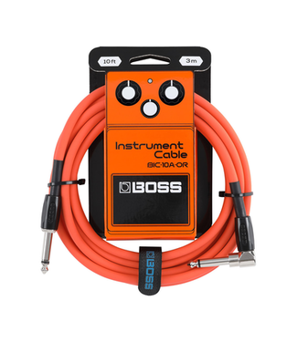 Boss BOSS 10 Foot Instrument Cable Black, Straight/Angled - Orange