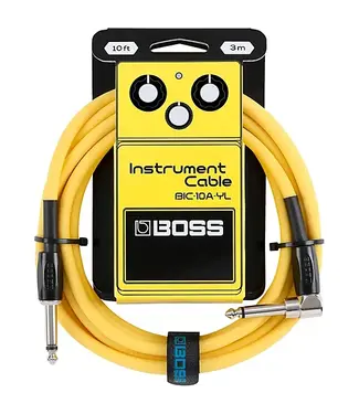 Boss BOSS 10 Foot Instrument Cable Black, Straight/Angled - Yellow